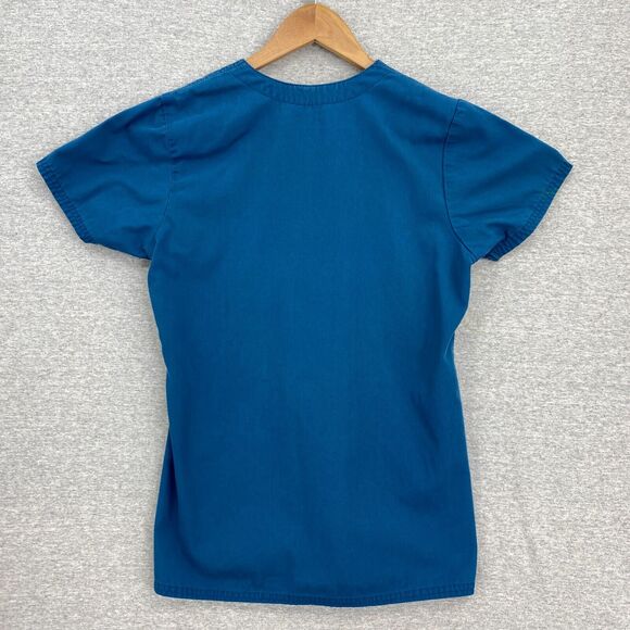Barco Scrub Top Womens Extra Small Blue Healthcare Vet Uniform Short Sleeve - Picture 4 of 10